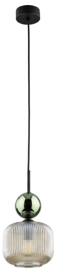 Pendul cu cablu SOPHIA 1xE14/10W/230V negru/verde/bej fumuriu