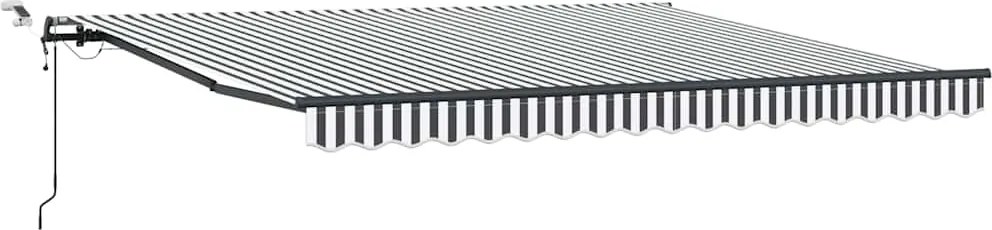 vidaXL Copertină retractabilă automat cu LED, antracit/alb, 400x300 cm