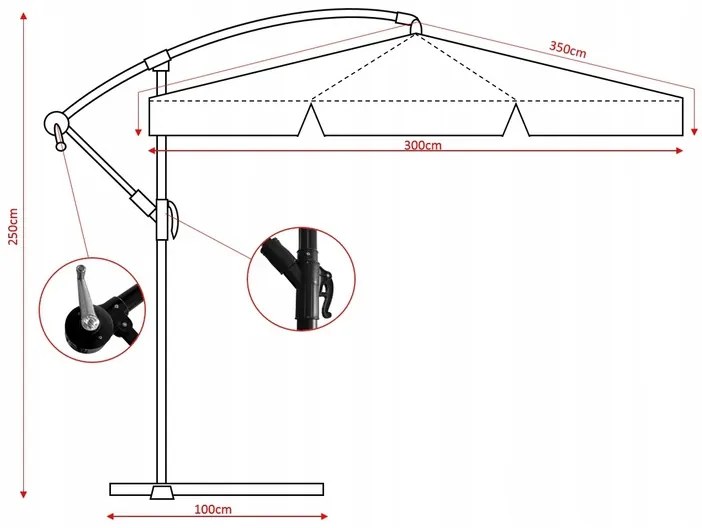 JAKS Umbrelă de grădină verde LED