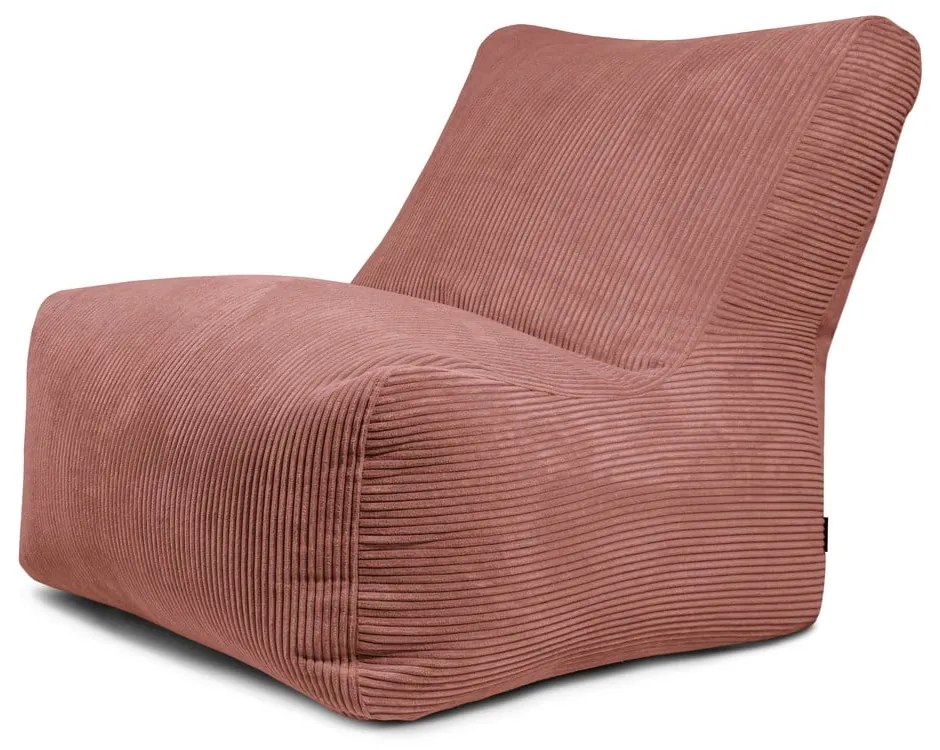 Fotoliu bean bag cărămiziu cu tapițerie din catifea reiată Seat 100 Lounge – SLOWDOWN