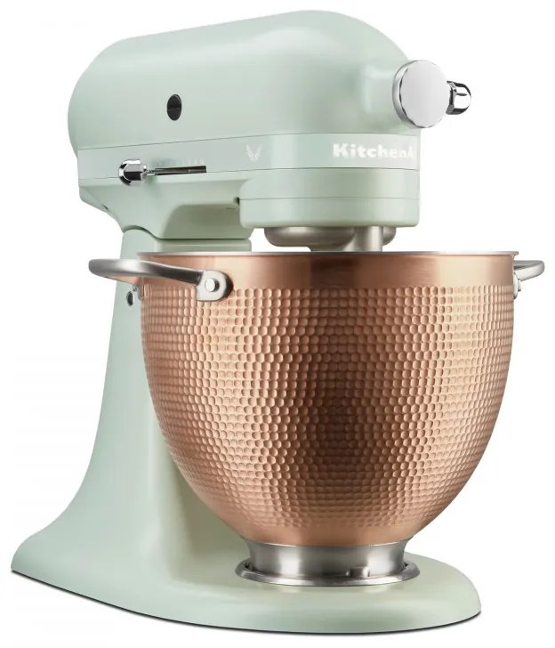 Mixer planetar KitchenAid Artisan Blossom Exclusive Design 5KSM180LEELB, 300W, 4.7L, Actionare directa, 10 viteze, Cap inclinat, Bol din cupru forjat, Verde deschis