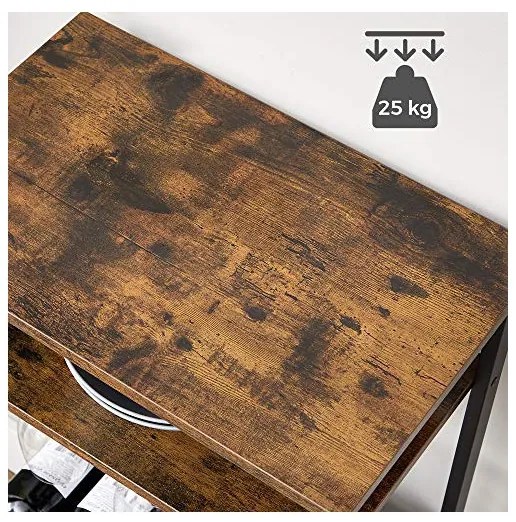 Raft pentru vinuri, Vasagle, 20 sticle, Maro Rustic, LWR020B01, 50 x 32 x 100 cm