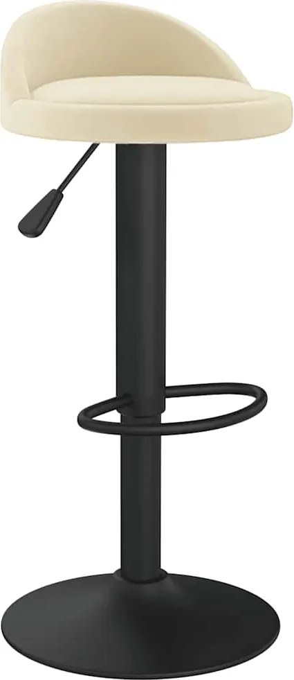 vidaXL Scaun de bar, crem, catifea