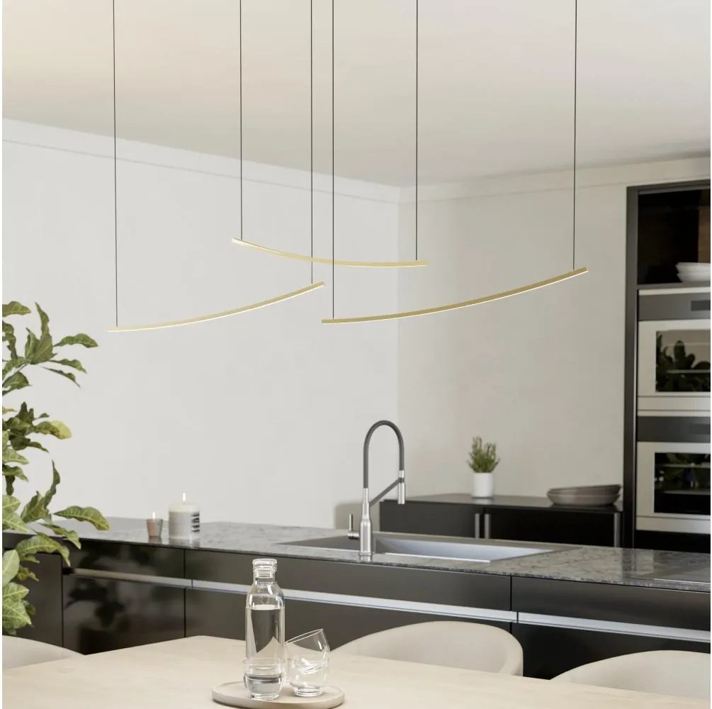 Eglo 902167 - Lampă suspendată LED dimmabilă pe cablu VILLEGGI LED/22W/230V 2700/4000/6500K, auriu