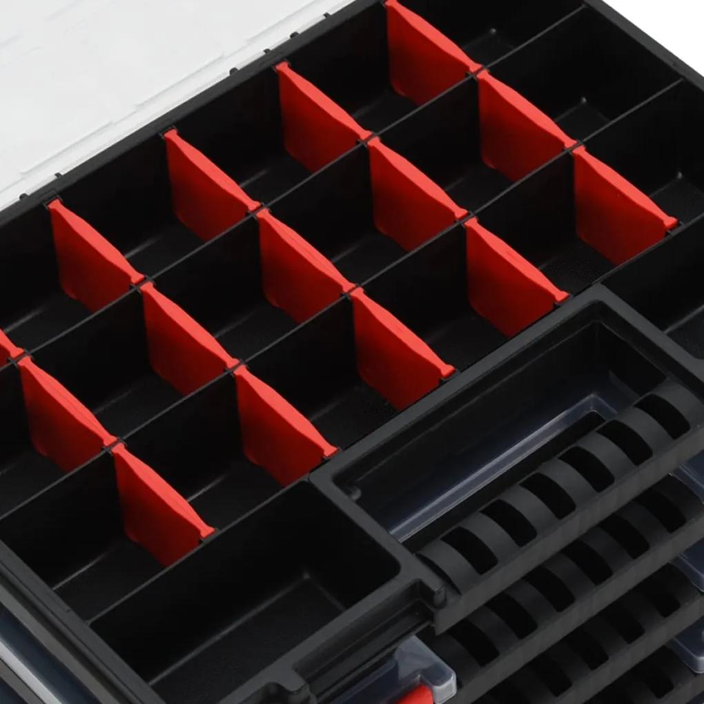 Cutii de organizare, 10 buc., 34,5x25x5 cm, polipropilena 10, 15 separatoare, 1
