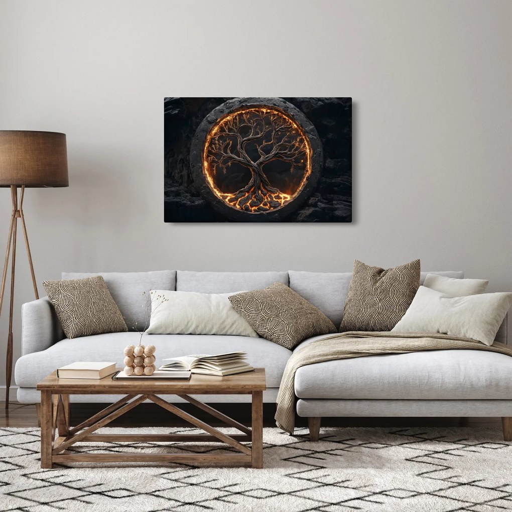 Tablou – Arborele vieții în lavă I. (90x60 cm)