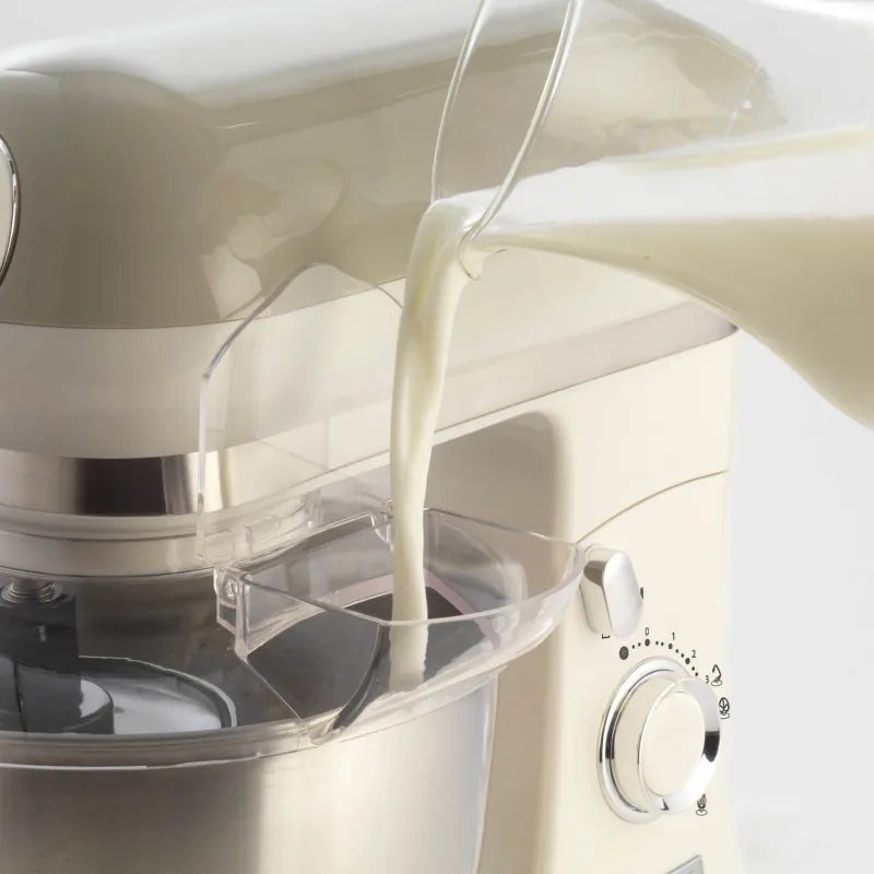 Mixer planetar Ariete VINTAGE 1588/03, 2400W, 5.5 L, 7 viteze, Pulse, Design retro, Picioare antiderapante, Alb/Bej