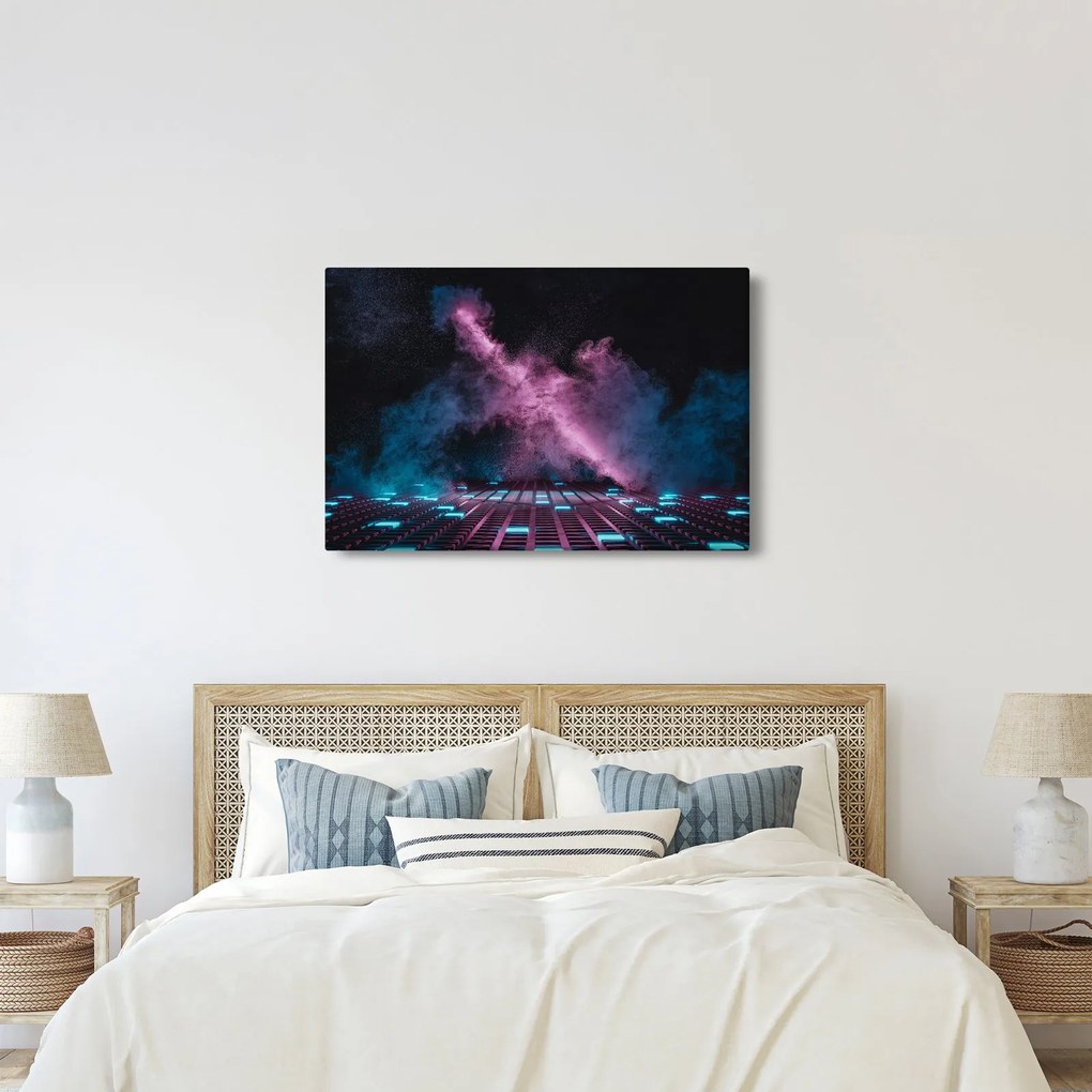Tablou - Fum roz-albastru (90x60 cm)