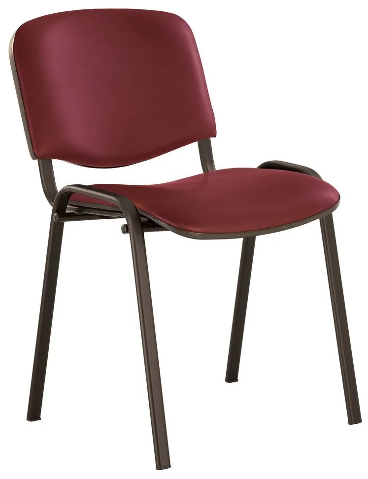 Scaun vizitator Iso Black, carmin, piele ecologica