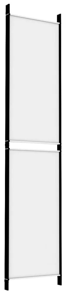 Paravan de camera cu 4 panouri, alb, 200x220 cm, textil Alb, 200 x 220 cm, 1