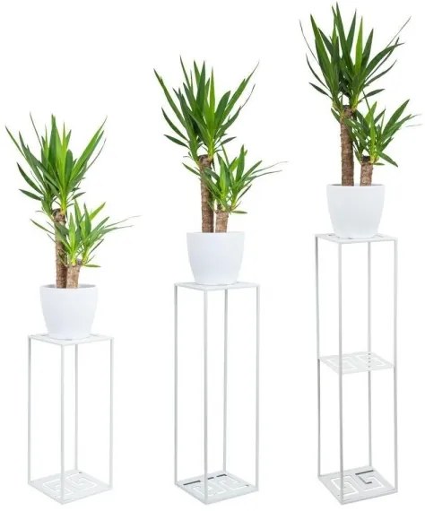 Suport pentru flori 100x24 cm, alb