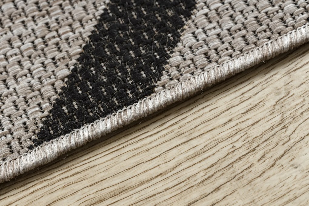 Covor sisal Floorlux 20340 argint si negru Zig Zag