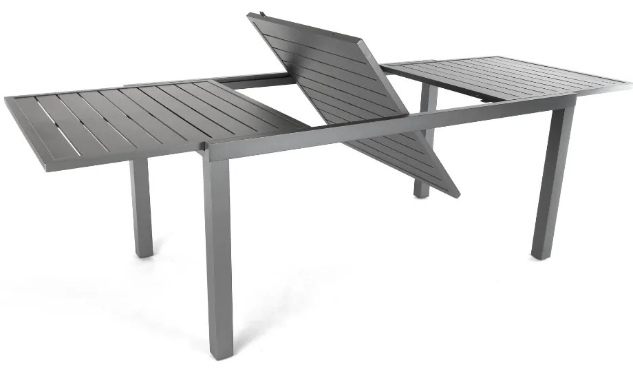 Masa de gradina Mirolo, 160-240 × 89 cm, negru