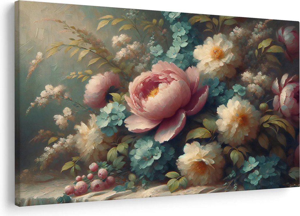 Tablou - Natură moartă cu flori - pictură (90x60 cm)