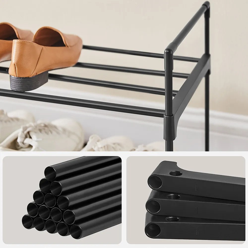 Suport metalic pentru pantofi cu 3 niveluri 116x30x55cm