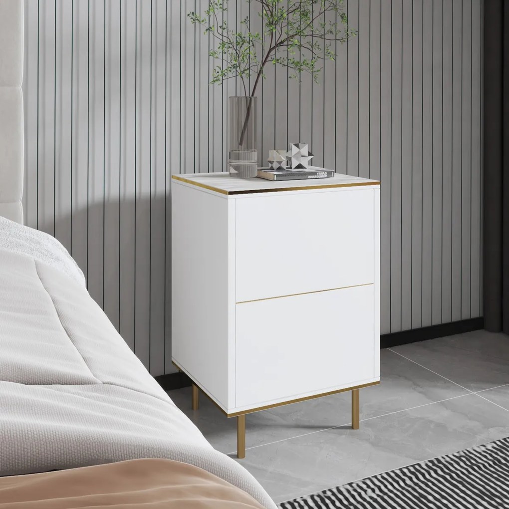 Măsuță de noptieră Imaj Marble White