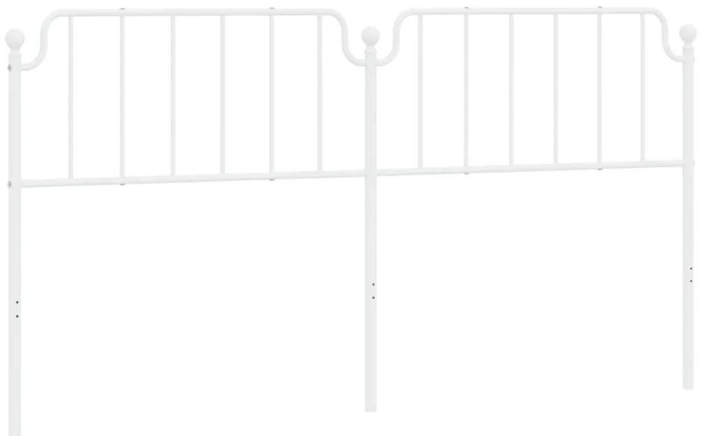 373974 vidaXL Tăblie de pat metalică, alb, 200 cm