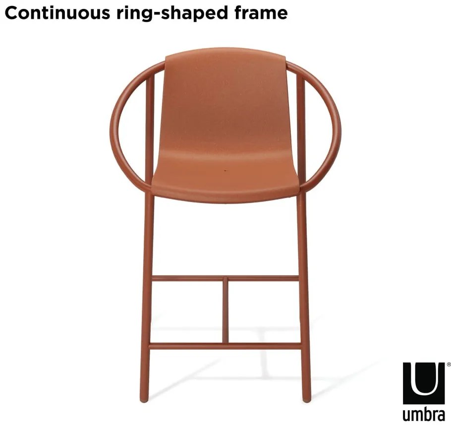 Scaun de bar cărămiziu din plastic 90 cm Ringo – Umbra