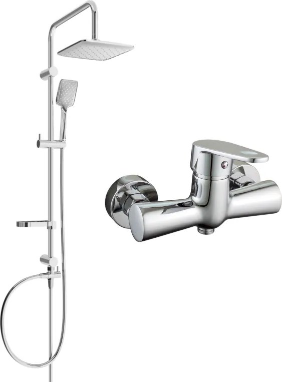 Mexen Sven set de duș montat pe suprafață cu duș tip ploaie și baterie de duș Kama, crom - 72540262-00