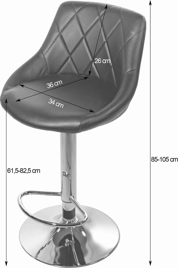 OFERTA Scaun de bar negru din piele ecologica KAST II. calitate secunda