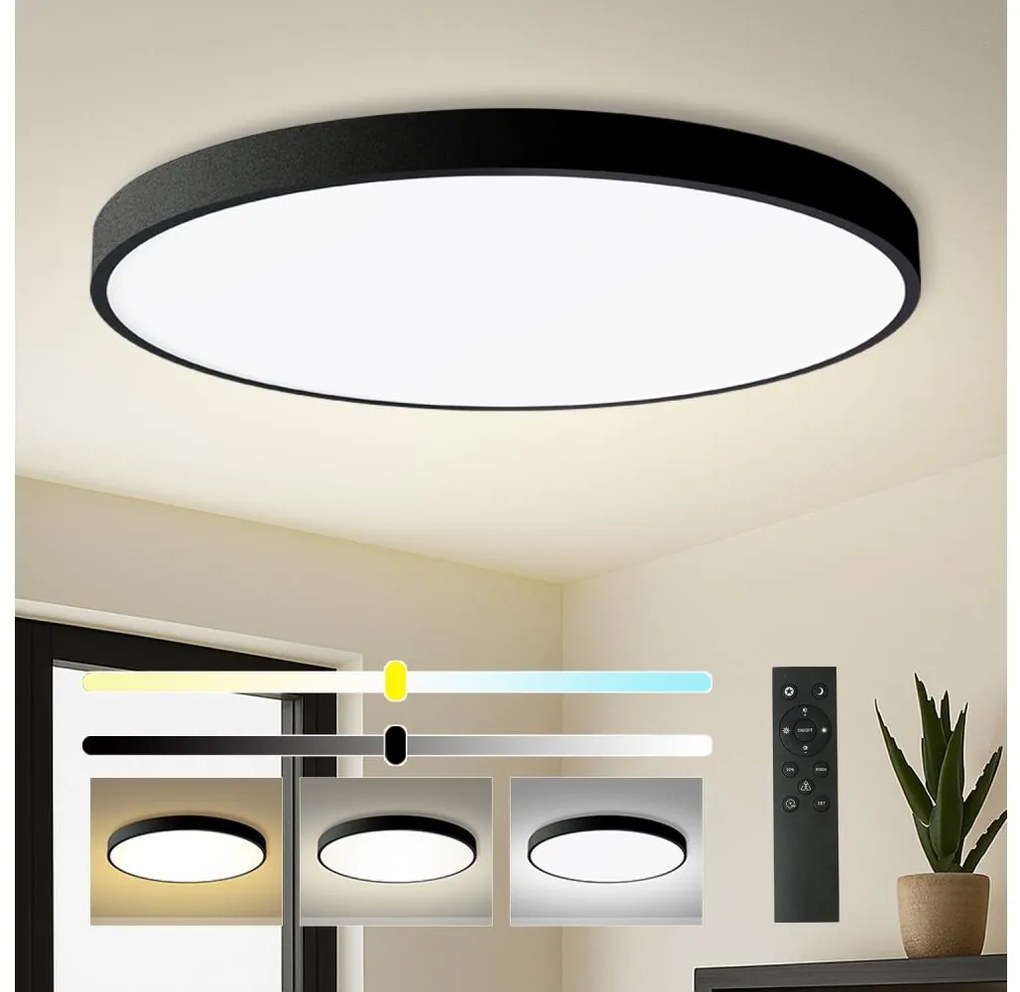 Brilagi - Lampă LED reglabilă POOL SMART, 180 W, 230 V, Ø 120 cm, Wi‑Fi Tuya, negru + telecomandă