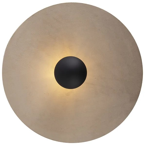 Plafoniera neagră cu abajur plat taupe 45 cm - Combi
