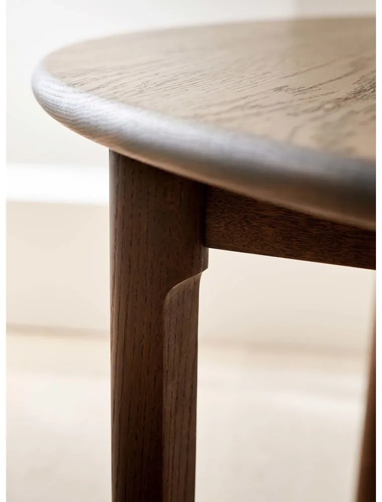 Masă de dining rotundă extensibilă din lemn de stejar cu blat suplimentar ø 120 cm Noor – Hammel Furniture