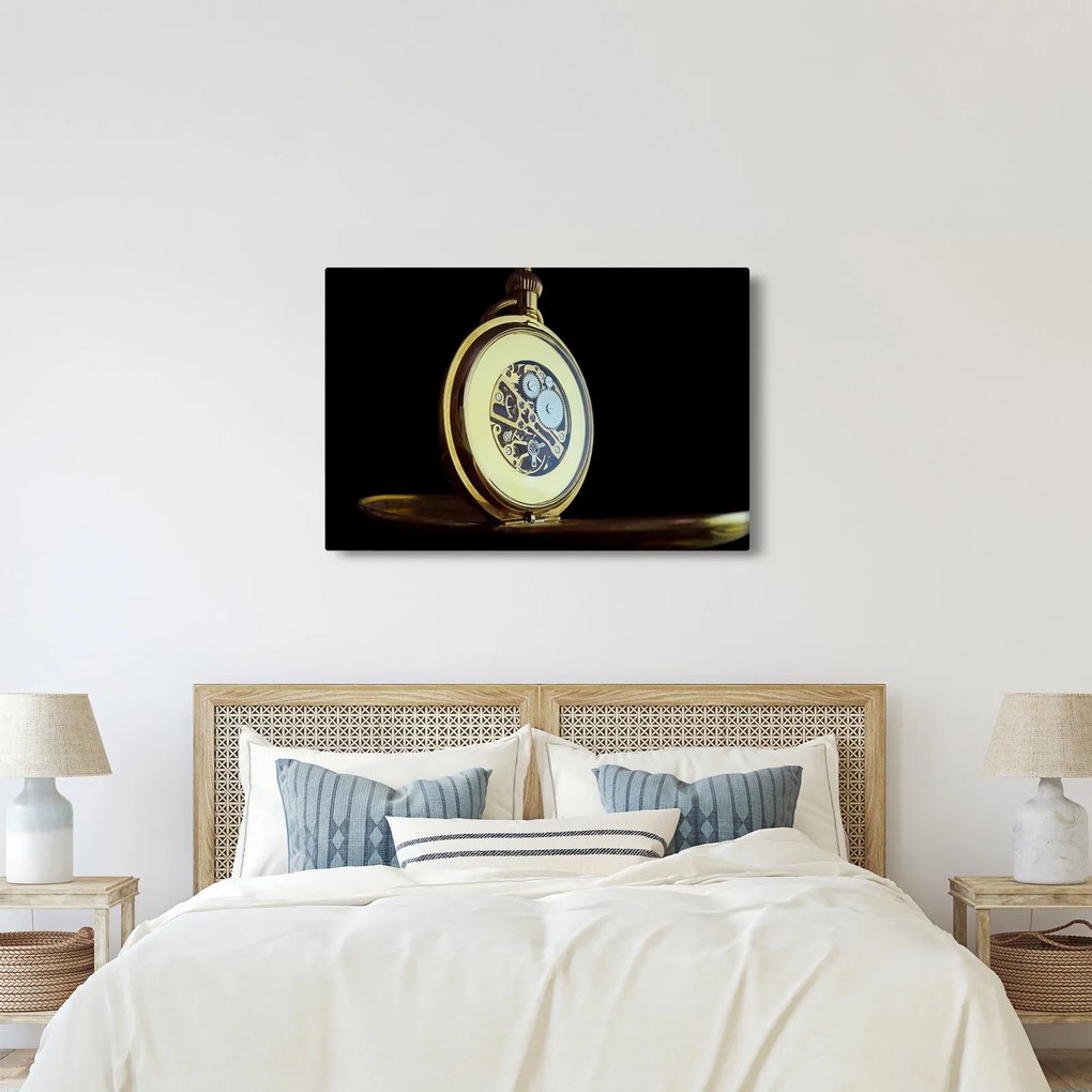 Tablou cu ceas de buzunar de aur (90x60 cm)