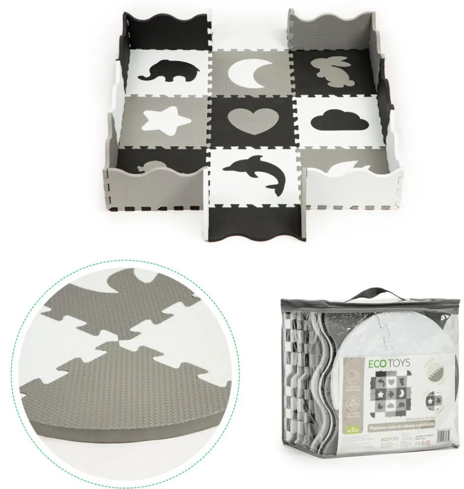 Covor puzzle din spumă cu gard 25 de piese