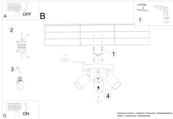 Spot Sollux SL.1287 VERDO 3xGU10/10W/230V alb