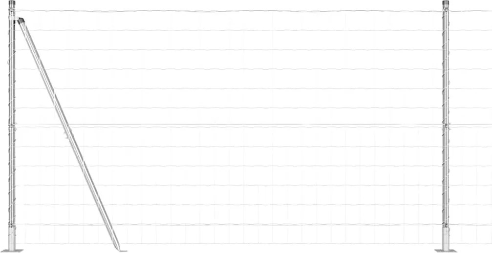 vidaXL Gard cu Stâlp Argintiu 1,2 x 25 m Oțel
