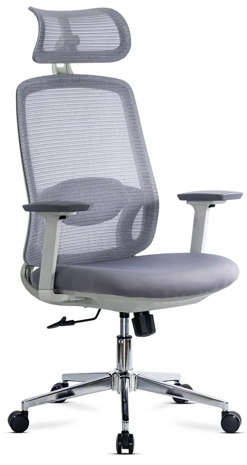 Scaun birou ergonomic gri din mesh respirabil și brațe 3D reglabile OFF 403