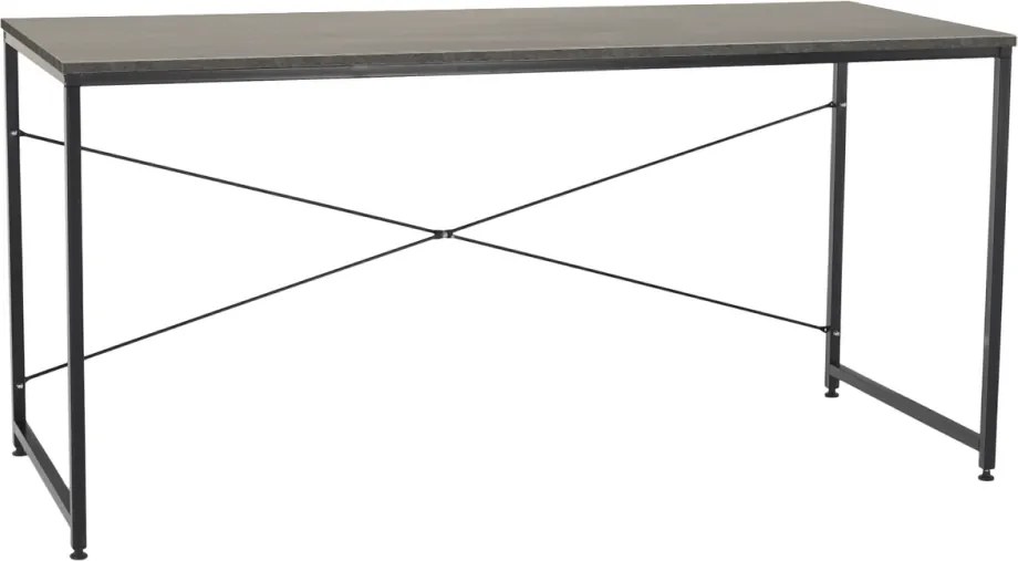 Birou, beton/negru, 150x60 cm, MELLORA