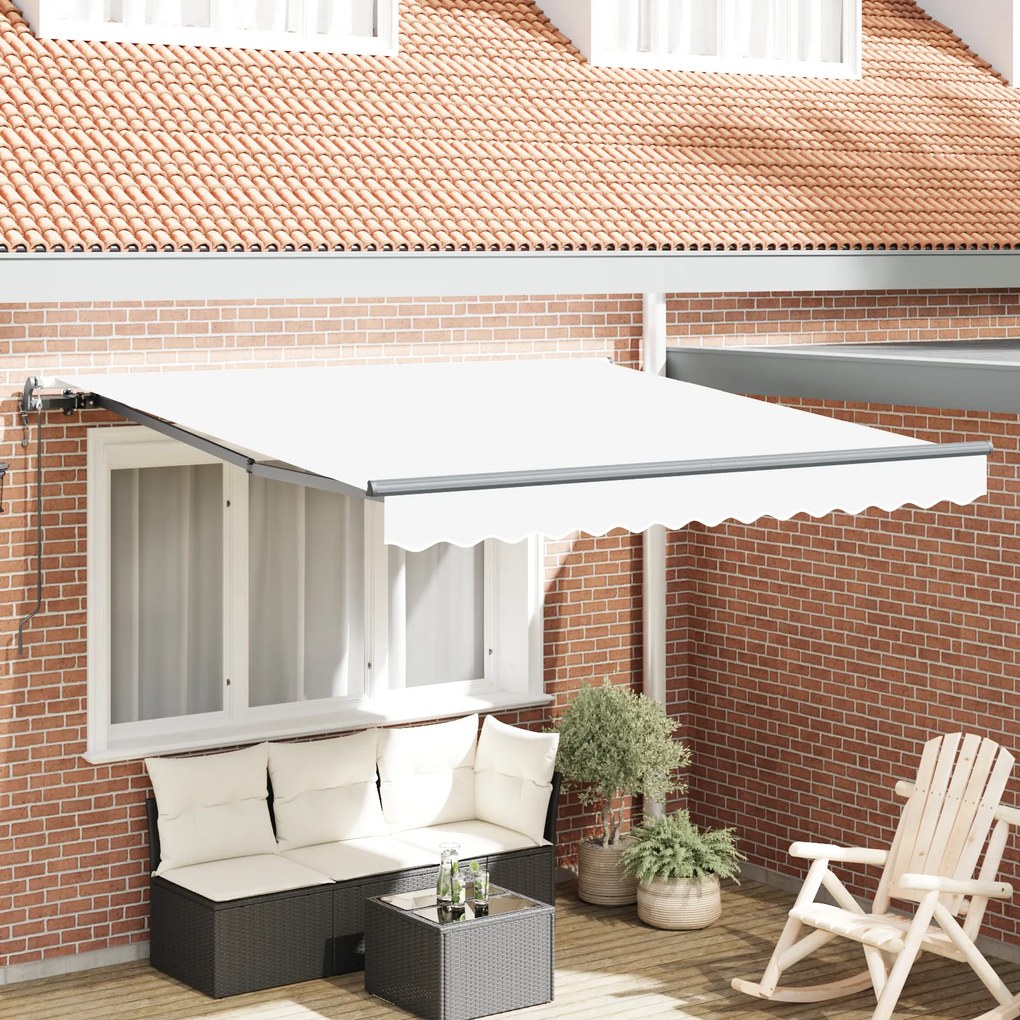 vidaXL Cortina Retractabilă Alb 350 x 250 cm țesătură