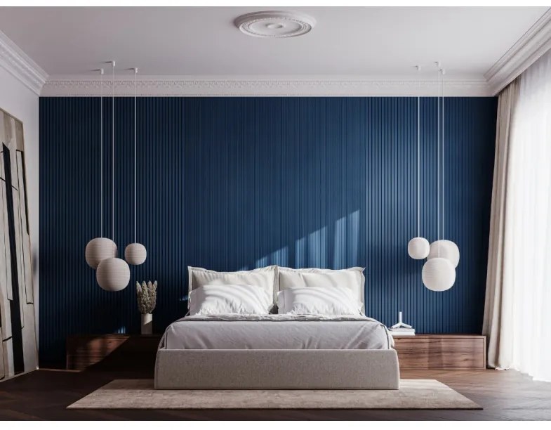 Profil dreapta panou riflaj decorativ 3D din polimer rigid, model Moon - 3.6x1.2x290 cm
