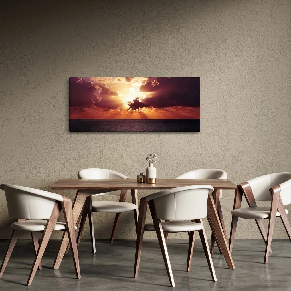 Tablou cu soarele după nori (120x50 cm)