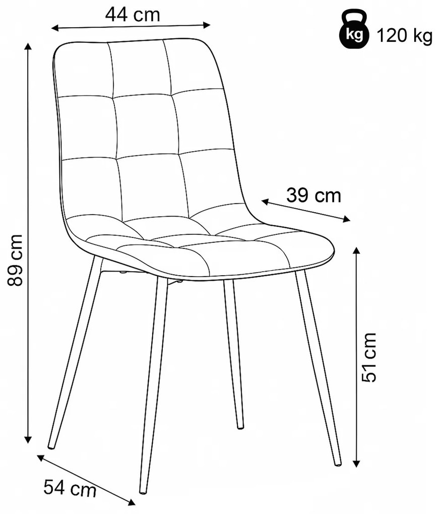 Set de scaune de sufragerie Vintage CT-281 BK3, 4buc