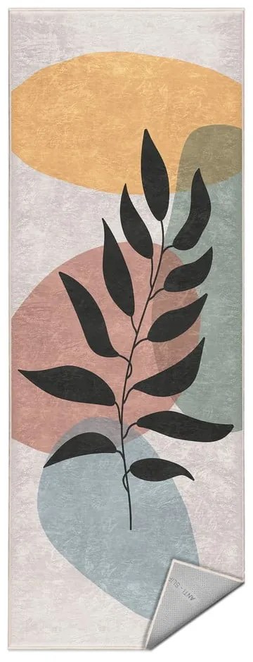 Covor tip traversă crem lavabil 80x200 cm Illustrated Autumn – Mila Home