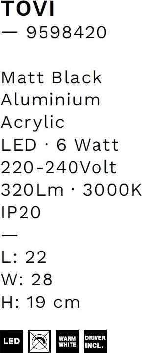 Aplica de perete LED stil minimalist TOVI