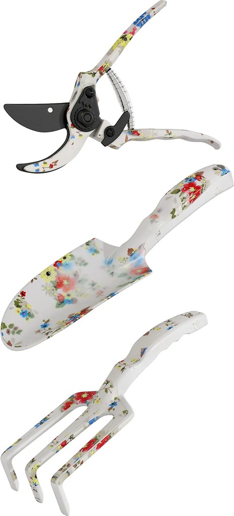 Outsunny Set de unelte de grădinărit 3 piese din aluminiu cu foarfecă, lopată de grădină, greblă manuală, ideal pentru tăiere | Aosom Romania