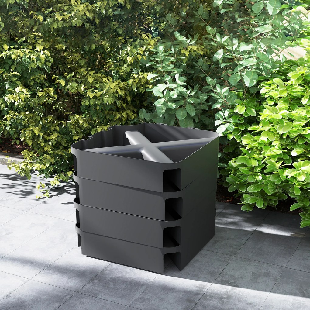 Outsunny Greutăți de bază pentru suport de umbrelă de soare, Impermeabil, umplut cu nisip, Plastic, 89L x 89B x 10,5Î cm, Negru | Aosom Romania