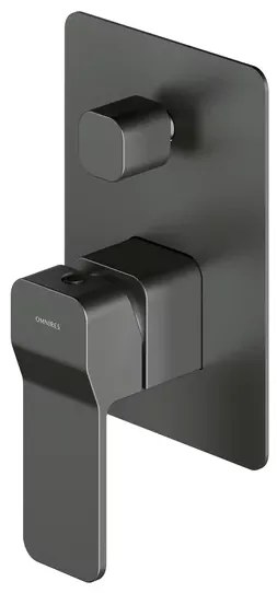 Baterie cada - dus incastrata Omnires Slide grafit cu corp ingropat