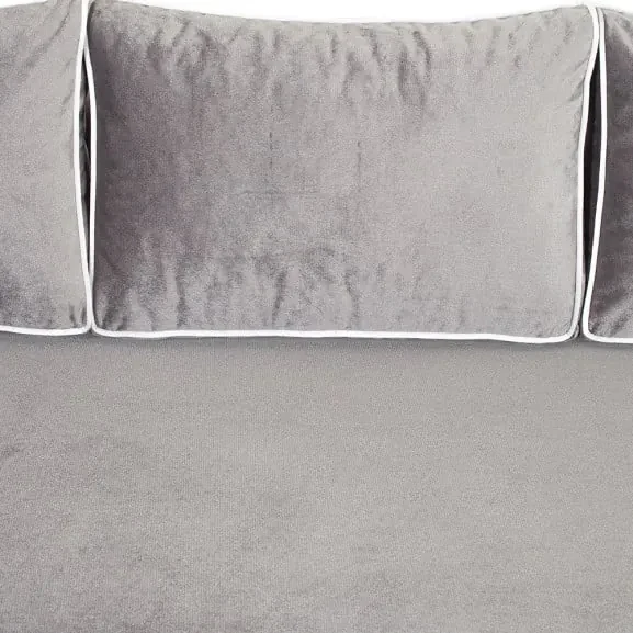 Canapea Extensibila New Modulo, 3 Locuri, Lada Depozitare, Gri si Alb, 194 Cm