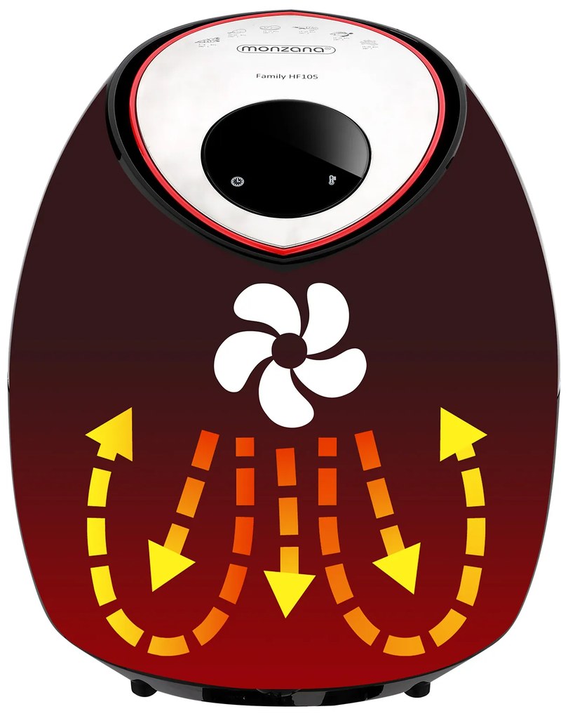 Deuba Cuptor cu aer cald FRYER 3 negru - 9 in 1 cu ecran tactil 1850 W 6,5 l