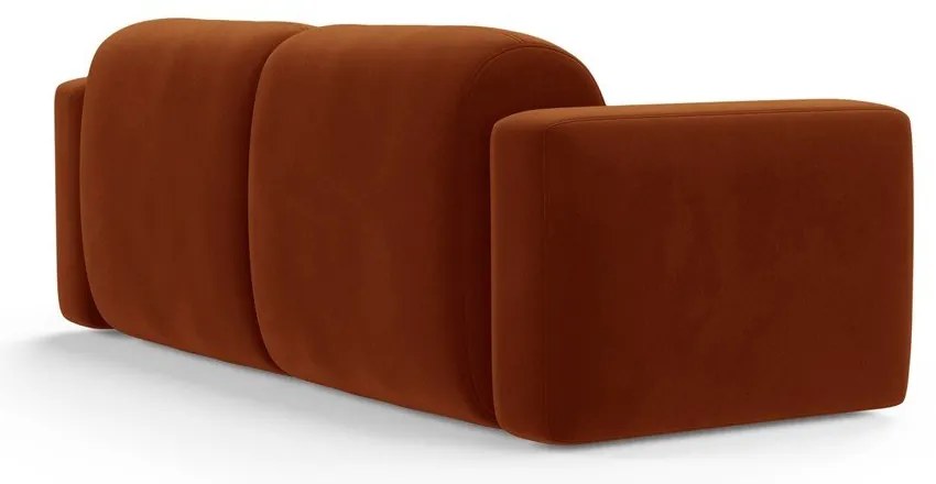 Canapea teracotă cu tapițerie din catifea 220 cm Strino – Cosmopolitan Design