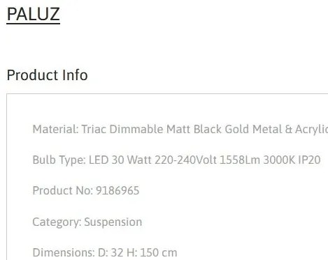 Lustra cu 5 pendule LED design modern PALUZ