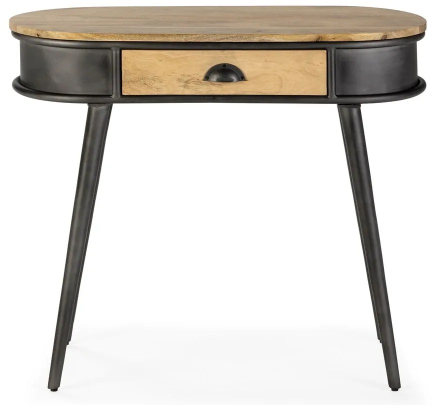 Masă consolă neagră/în culoare naturală 38x90 cm Delhi – MOME