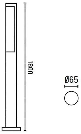 Stalp exterior IP54, LED H-180cm Beret 75524