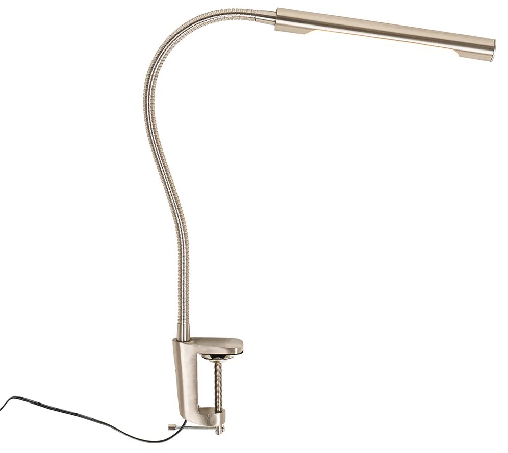 Lampă de birou cu clește din oțel cu LED inclus cu dimmer tactil - Lionard