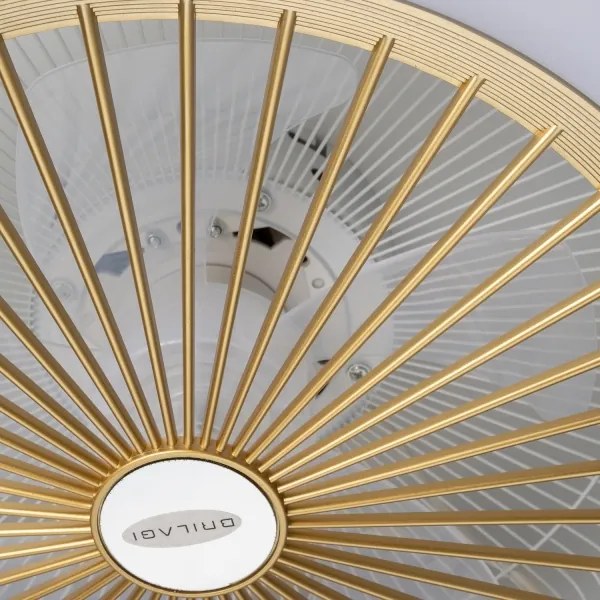 Plafonieră LED dimabilă cu ventilator Brilagi RONDA LED/48W/230V auriu + telecomandă